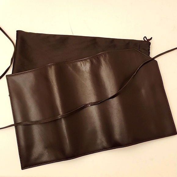 RARE Ippolita Jewelry Travel Holder Case 2Pc  Mahogany Brown Italian Leather NEW - Picture 10 of 12